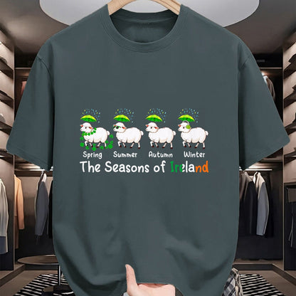 Best Farmer Life Shirt, Funny Farmer UnisexT-Shirt/Hoodie/Sweatshirt HLT00 - The Seasons Patrick's Day Ireland Four Cute Sheep Shamrocks T-Shirt