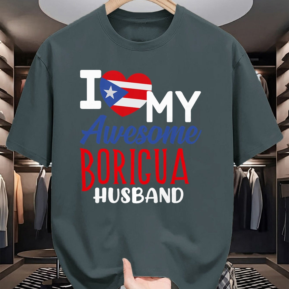 Best Wife Shirt, Wife and Husband Unisex T-Shirt/Hoodie/Sweatshirt HLT00 - Boriqua Puerto Rican Wife I Love My Awesome Boricua Husband T-Shirt