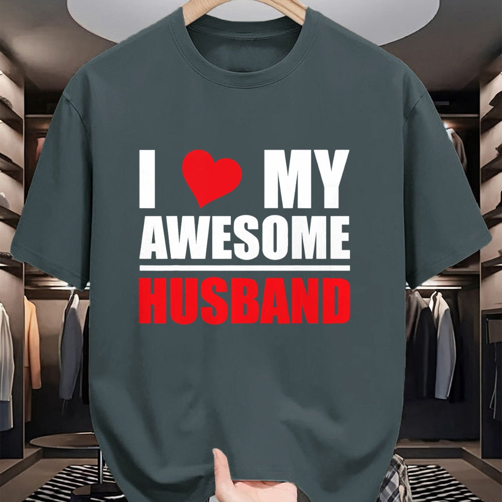 Best Wife Shirt, Wife and Husband Unisex T-Shirt/Hoodie/Sweatshirt HLT00 - I Love My Awesome Husband Romantic Gift for Wife or Husband T-Shirt (1)