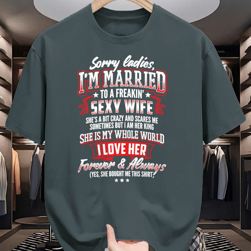 Best Wife Shirt, Wife and Husband Unisex T-Shirt/Hoodie/Sweatshirt HLT00 - Gift for wife T shirt, lucky wife   Sorry Ladies I'm Married To A Freaking Awesome Wife Shirt T-Shir