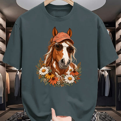 Best Horse Lover Shirt , Funny Horse UnisexT-Shirt/Hoodie/Sweatshirt HLT00 - Cute Floral Horse Western Cowgirl for Kids Girls T-Shirt