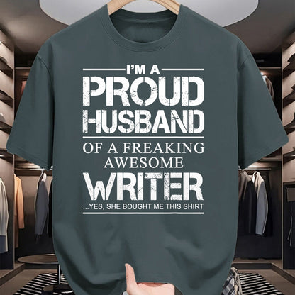 Best Wife Shirt, Wife and Husband Unisex T-Shirt/Hoodie/Sweatshirt HLT00 - Mens Proud Husband Of Awesome Writer Tee Gift - Author's Husband T-Shirt