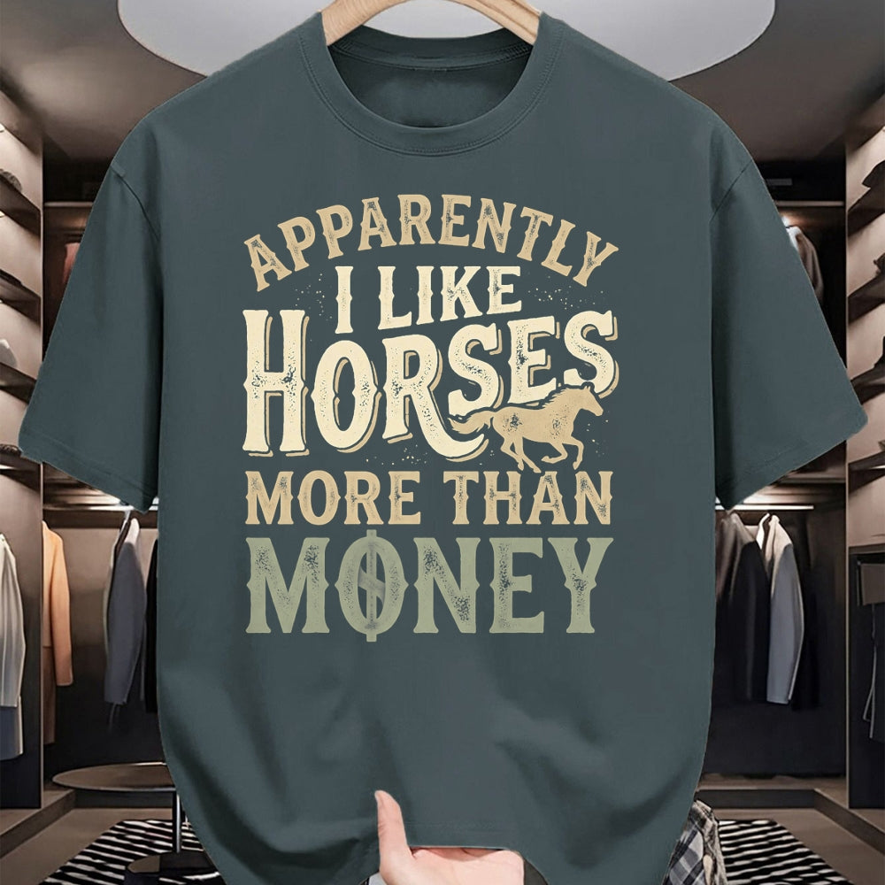 Best Horse Lover Shirt , Funny Horse UnisexT-Shirt/Hoodie/Sweatshirt HLT00 - Horse Equestrian Apparently I Like Horses More Than Money T-Shirt