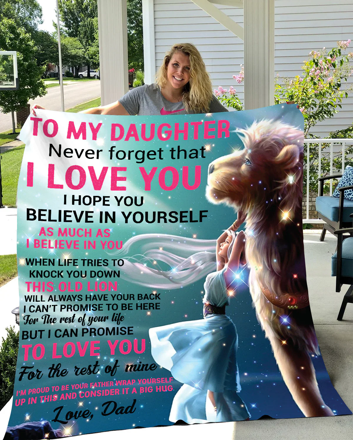 Daughter Never Forget Blanket from dad