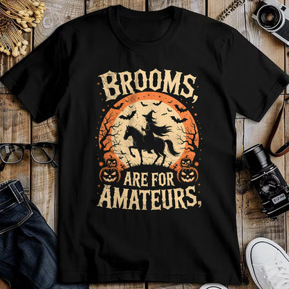 Best Horse Lover Shirt , Funny Horse UnisexT-Shirt/Hoodie/Sweatshirt HLT00 - Brooms are for Amateurs Horse Riding Funny Halloween T-Shirt