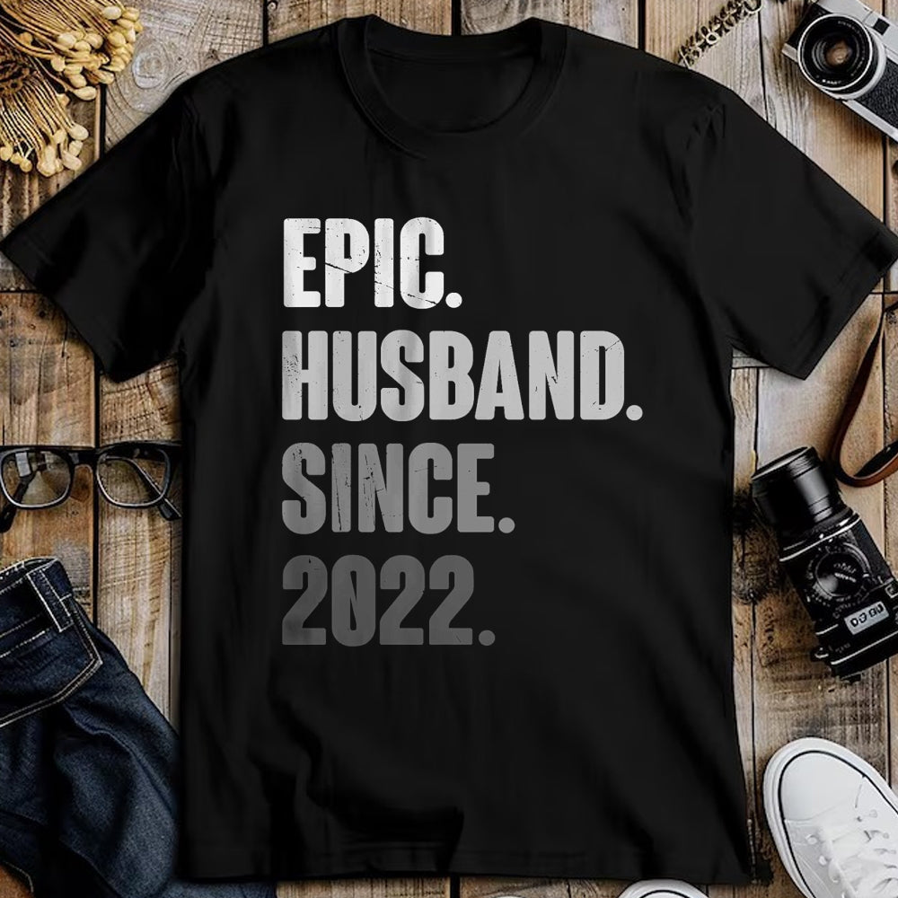 Best Wife Shirt, Wife and Husband Unisex T-Shirt/Hoodie/Sweatshirt HLT00 - 2nd Year Wedding Anniversary Best Epic Husband Since 2022 T-Shirt
