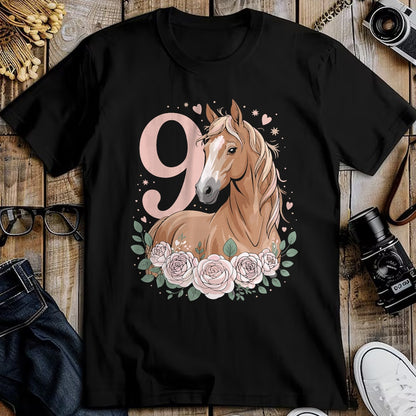 Best Horse Lover Shirt , Funny Horse UnisexT-Shirt/Hoodie/Sweatshirt HLT00 -  9th Birthday Horse Girl Design 9 Years Old Girl Horses T-Shirt
