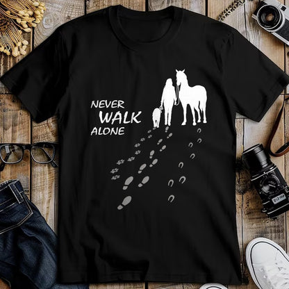 Best Horse Lover Shirt , Funny Horse UnisexT-Shirt/Hoodie/Sweatshirt HLT00 - Dog horse - never walk alone - horse fan dog lover T-Shirt