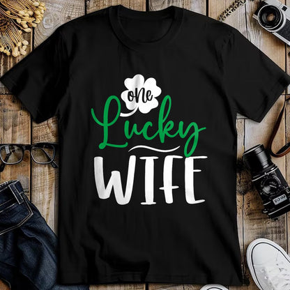 Best Wife Shirt, Wife and Husband Unisex T-Shirt/Hoodie/Sweatshirt HLT00 - Gift for wife T shirt, lucky wife   Happy Saint Patricks Day Irish Shamrock One Lucky Wife T-Shirt