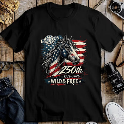 Best Horse Lover Shirt , Funny Horse UnisexT-Shirt/Hoodie/Sweatshirt HLT00 - America 250th Horse USA Flag Independence 1776-2026 Western T-Shirt, Men, Black, 3X-Large