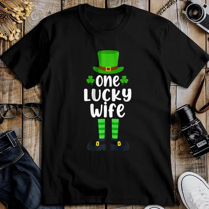 Best Wife Shirt, Wife and Husband Unisex T-Shirt/Hoodie/Sweatshirt HLT00 - Gift for wife T shirt, lucky wife   One Lucky Wife Funny St Patricks Day Lucky Shamrock Premium T-Sh
