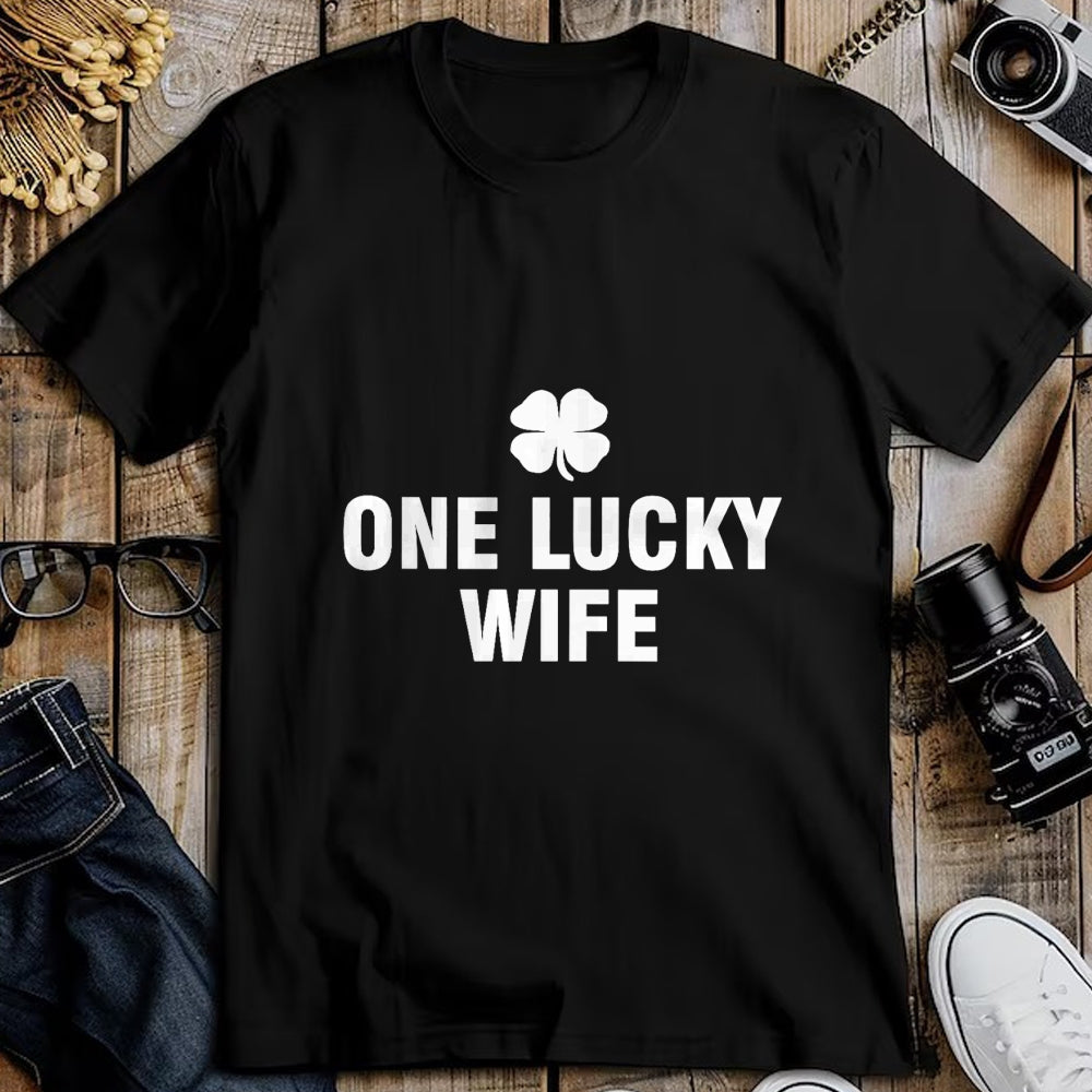 Best Wife Shirt, Wife and Husband Unisex T-Shirt/Hoodie/Sweatshirt HLT00 - Gift for wife T shirt, lucky wife   One Lucky Wife Premium T-Shirt (2)