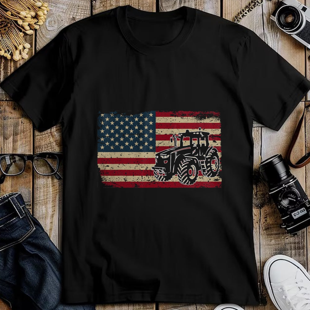 Best Farmer Life Shirt, Funny Farmer UnisexT-Shirt/Hoodie/Sweatshirt HLT00 - Farm Tractors USA Flag Patriotic Farming Gift T-Shirt Small