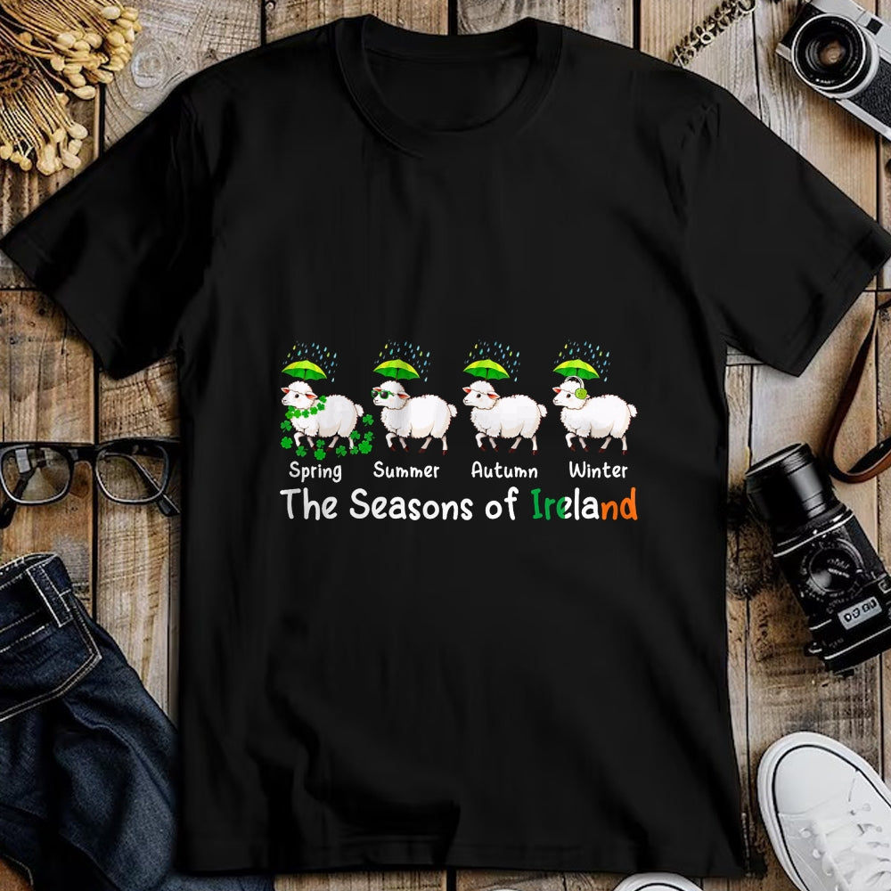 Best Farmer Life Shirt, Funny Farmer UnisexT-Shirt/Hoodie/Sweatshirt HLT00 - The Seasons Patrick's Day Ireland Four Cute Sheep Shamrocks T-Shirt