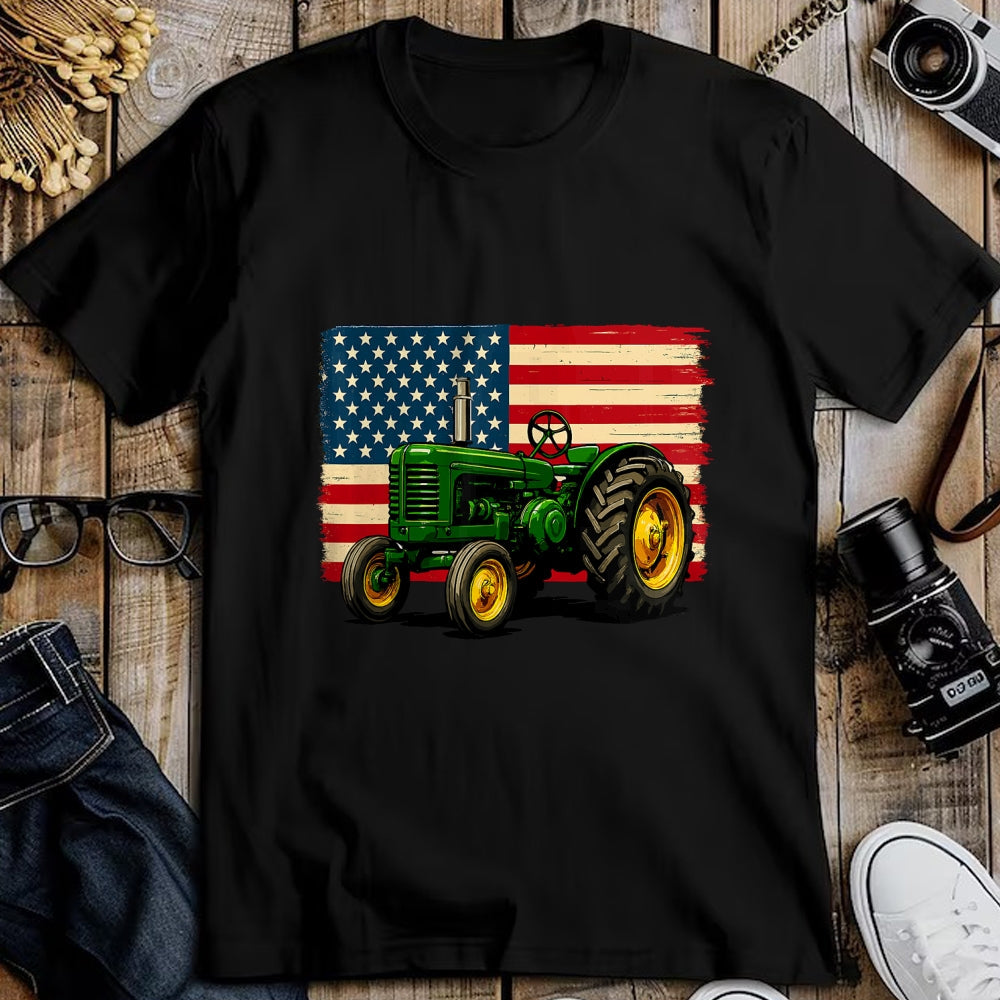 Best Farmer Life Shirt, Funny Farmer UnisexT-Shirt/Hoodie/Sweatshirt HLT00 - Farmer Tractor USA Flag 4th of July T-Shirt