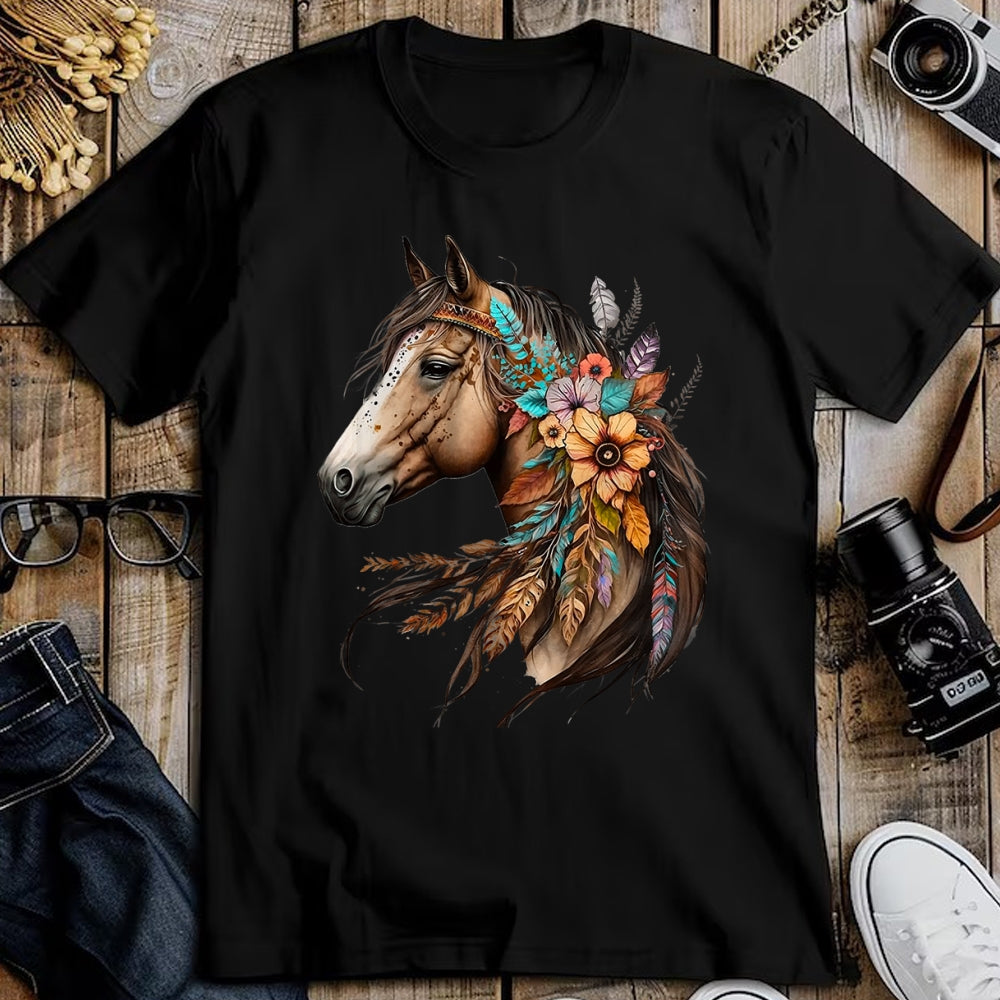 Best Horse Lover Shirt , Funny Horse UnisexT-Shirt/Hoodie/Sweatshirt HLT00 - Floral Wild Horse Country Horse Riding T-Shirt