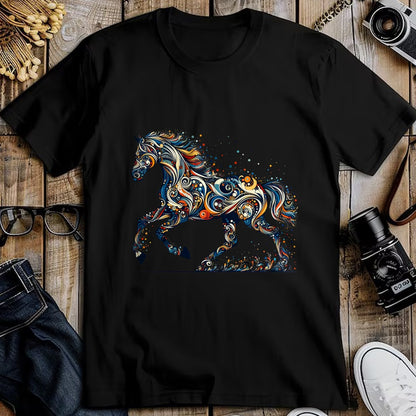 Best Horse Lover Shirt , Funny Horse UnisexT-Shirt/Hoodie/Sweatshirt HLT00 - Elegant Galloping Horse with Intricate Colorful Details Long Sleeve T-Shirt
