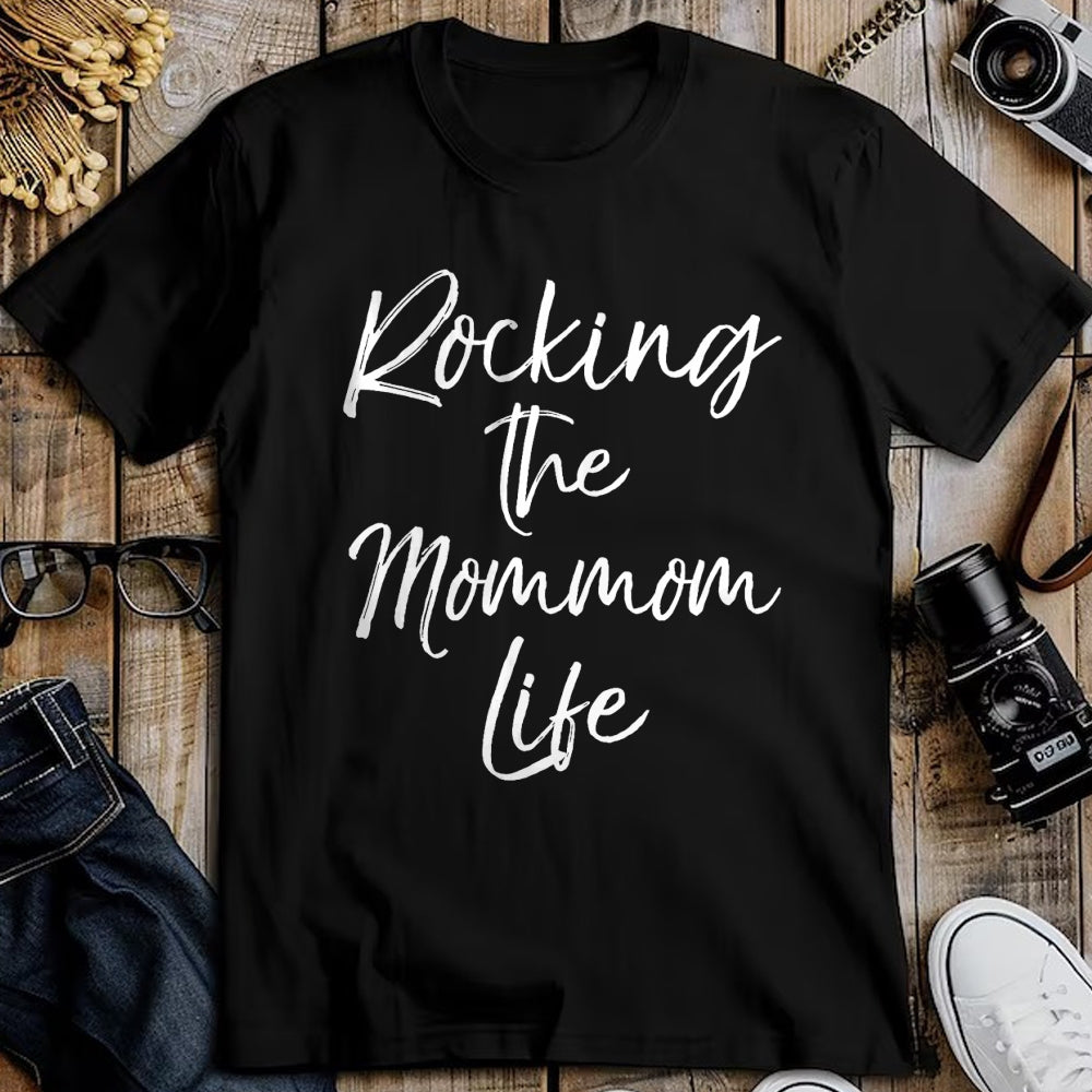 Best Grandma Shirt, Proud Grandma Unisex T-Shirt/Hoodie/Sweatshirt HLT00 - Womens Music Grandma Gift from Grandkids Rocking the Mommom Life V-Neck T-Shirt