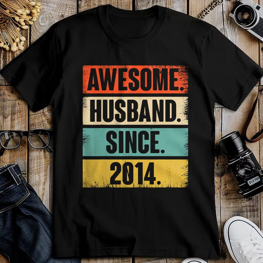 Best Wife Shirt, Wife and Husband Unisex T-Shirt/Hoodie/Sweatshirt HLT00 - 10th Wedding Anniversary Epic Awesome Husband Since 2014 T-Shirt
