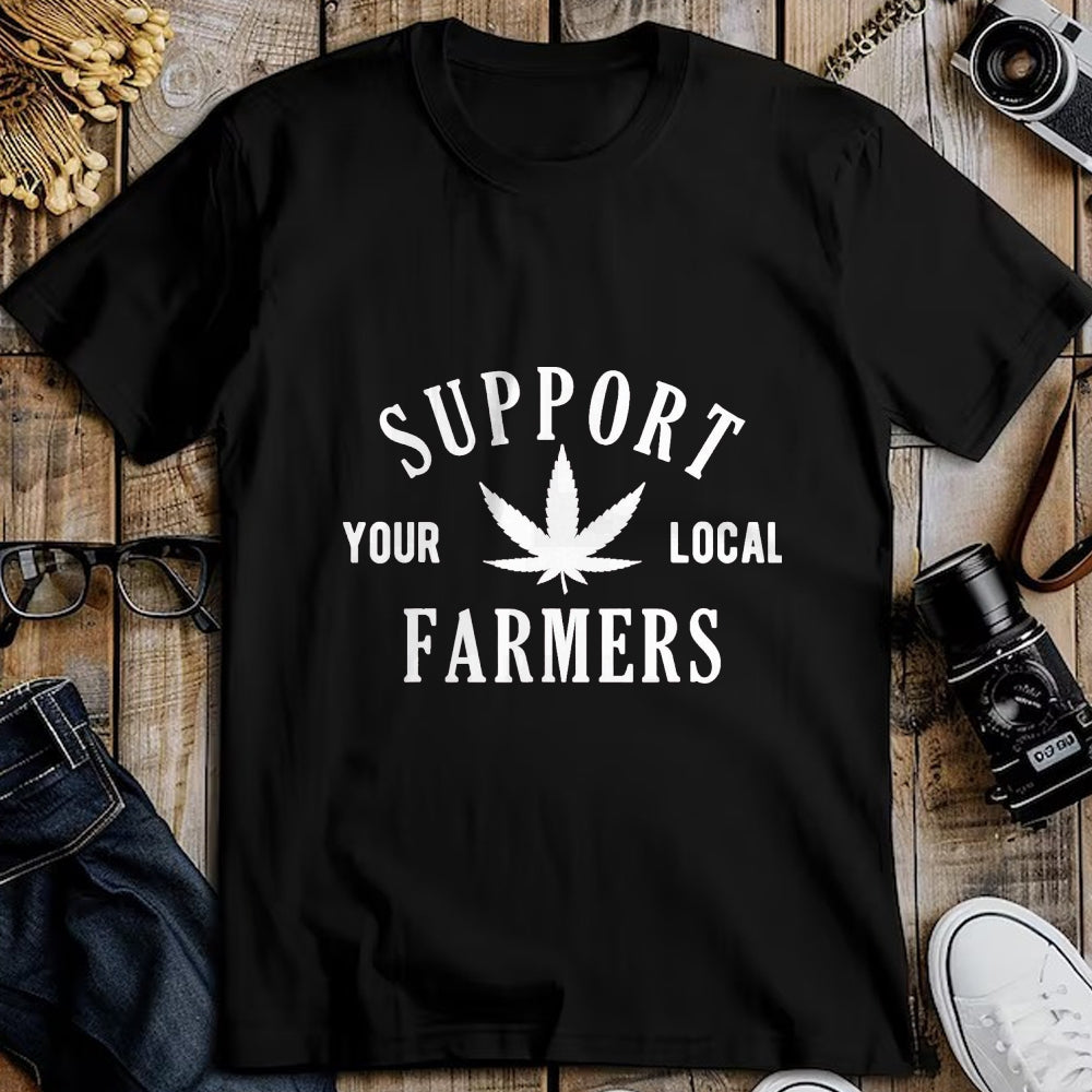 Best Farmer Life Shirt, Funny Farmer UnisexT-Shirt/Hoodie/Sweatshirt HLT00 - Support Your Local Farmers Cannabis Leaf Marijuana T-Shirt, Men, Burgundy, Large
