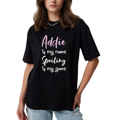 Best Wife Shirt, Wife and Husband Unisex T-Shirt/Hoodie/Sweatshirt HLT00 - Addie Name Personalized Women Spoiled Girl Cute Pink Black T-Shirt