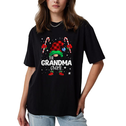 Best Grandma Shirt, Proud Grandma Unisex T-Shirt/Hoodie/Sweatshirt HLT00 - Grandma Gnome Red Buffalo Plaid Matching Family Christmas T-Shirt