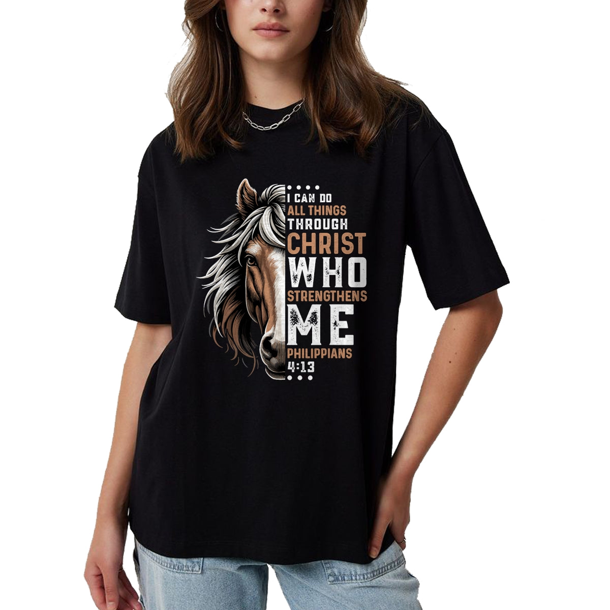 Best Horse Lover Shirt , Funny Horse UnisexT-Shirt/Hoodie/Sweatshirt HLT00 - I Can Do All Things Through Christ Horse Inspirational T-Shirt