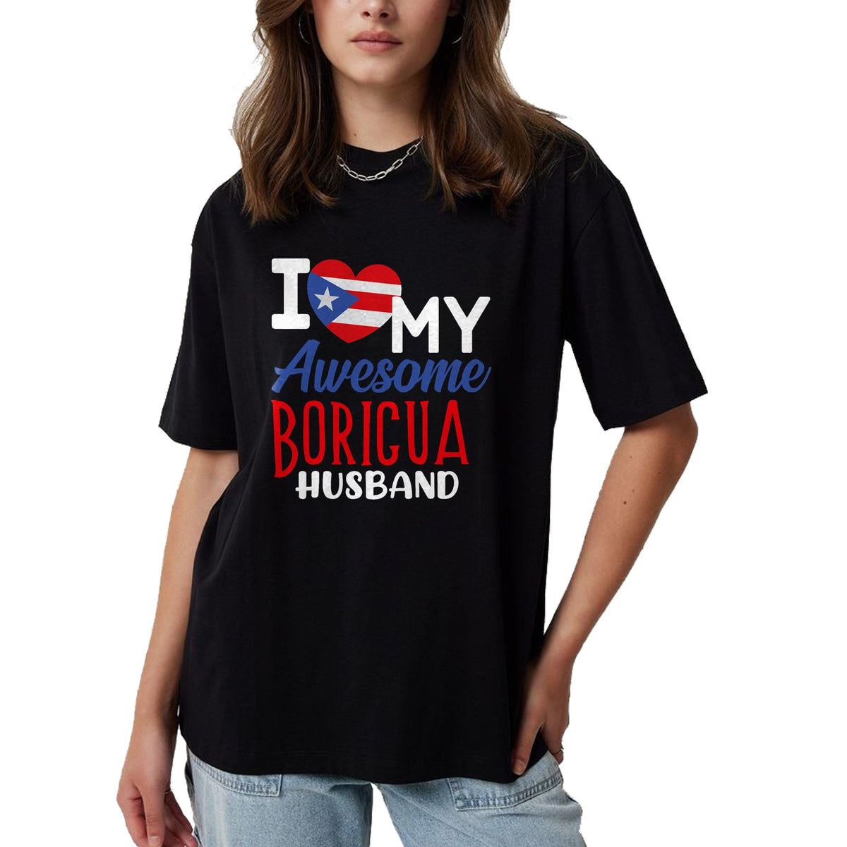 Best Wife Shirt, Wife and Husband Unisex T-Shirt/Hoodie/Sweatshirt HLT00 - Boriqua Puerto Rican Wife I Love My Awesome Boricua Husband T-Shirt