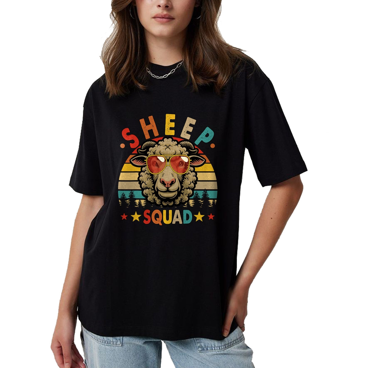 Best Farmer Life Shirt, Funny Farmer UnisexT-Shirt/Hoodie/Sweatshirt HLT00 - Vintage Retro Sheep Funny Squad Farmer Sheep Sunglasses T-Shirt