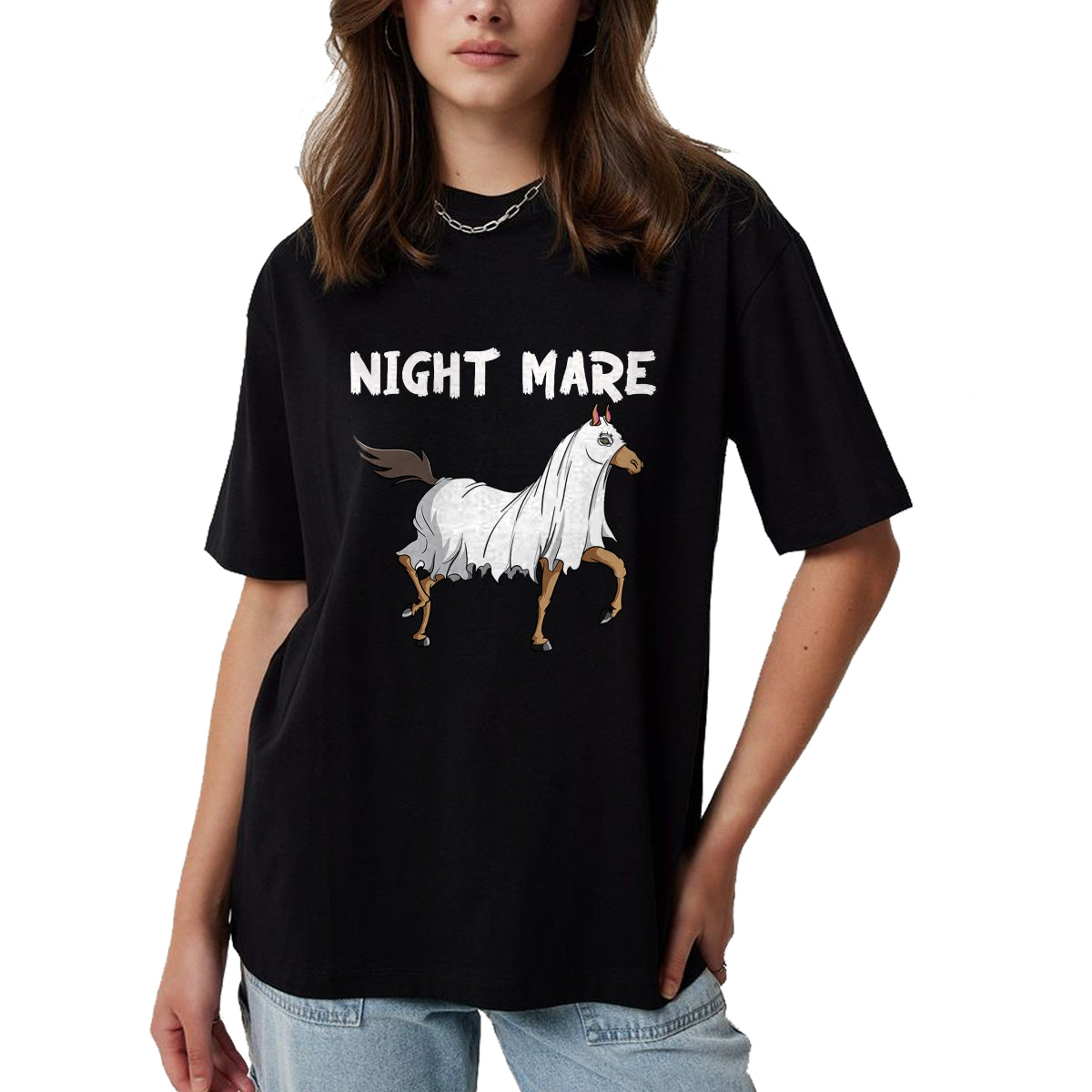 Best Horse Lover Shirt , Funny Horse UnisexT-Shirt/Hoodie/Sweatshirt HLT00 - Horse Ghost Night Mare  Equestrian Horse Lover Halloween T-Shirt