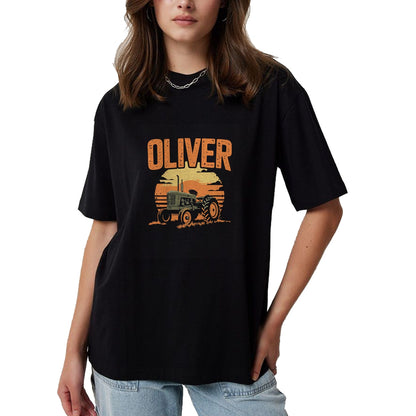 Best Farmer Life Shirt, Funny Farmer UnisexT-Shirt/Hoodie/Sweatshirt HLT00 - Oliver Personalized Nametag Tractor for Oliver T-Shirt