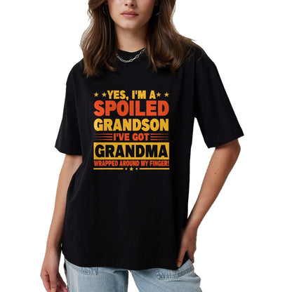 Best Grandma Shirt, Proud Grandma Unisex T-Shirt/Hoodie/Sweatshirt HLT00 - Funny Grandparents Grandpa Grandma Spoiled Grandson T-Shirt