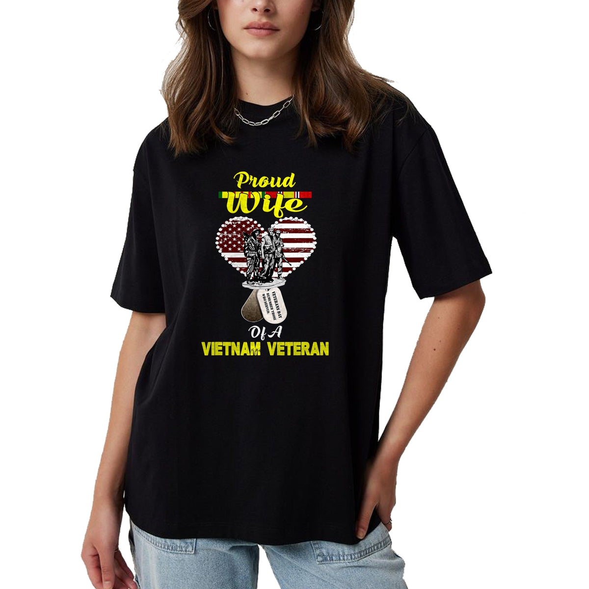 Best Wife Shirt, Wife and Husband Unisex T-Shirt/Hoodie/Sweatshirt HLT00 - Gift for wife T shirt, lucky wife   Proud Wife Of A Vietnam Veteran T shirt
