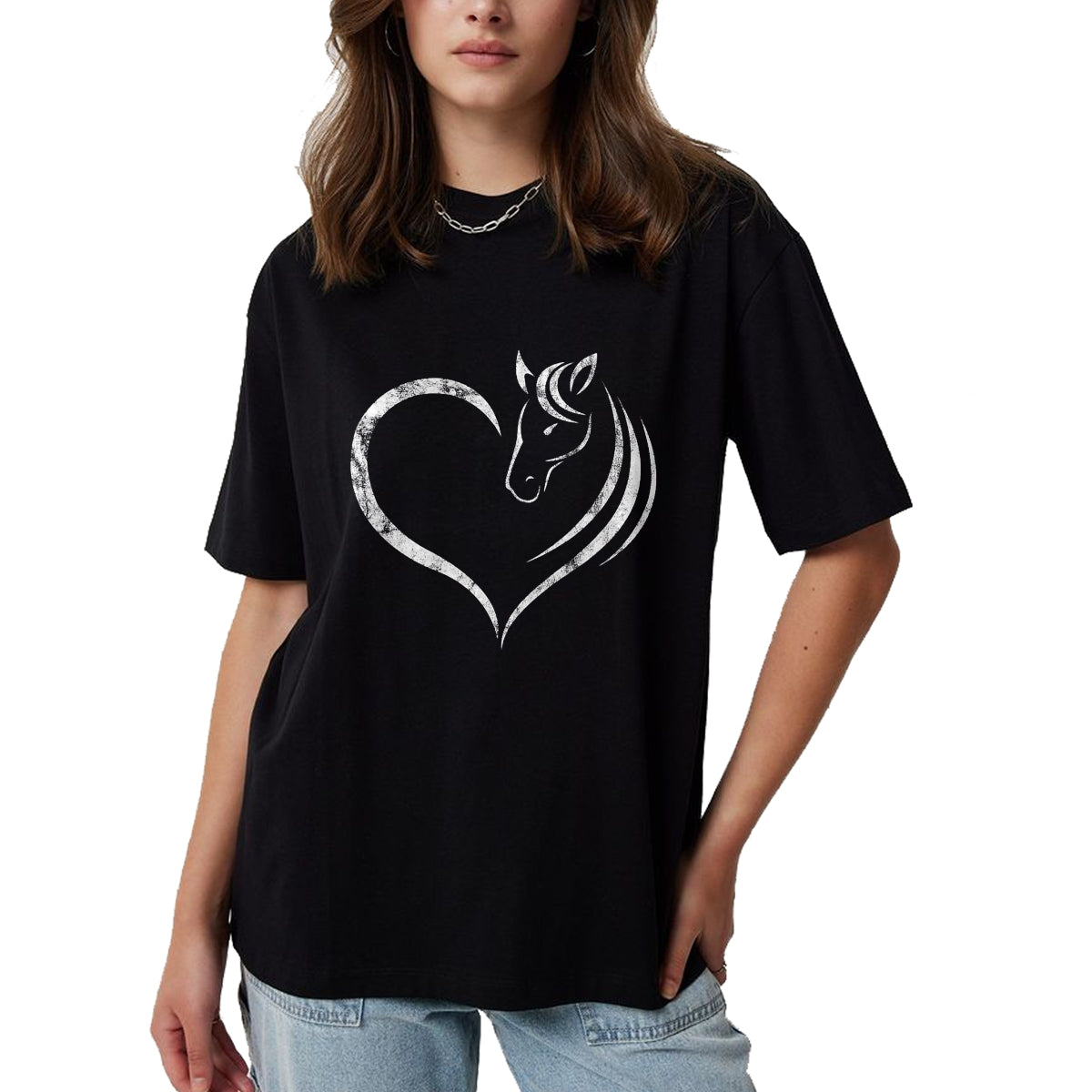 Best Horse Lover Shirt , Funny Horse UnisexT-Shirt/Hoodie/Sweatshirt HLT00 - Cute Horse Lover Outfit Gift for Girls Women Horse and Heart T-Shirt Small