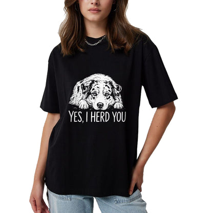 Best Farmer Life Shirt, Funny Farmer UnisexT-Shirt/Hoodie/Sweatshirt HLT00 - Yes I Heard You Line Art Australian Shepherd Dog Lovers T-Shirt