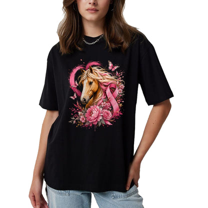 Best Horse Lover Shirt , Funny Horse UnisexT-Shirt/Hoodie/Sweatshirt HLT00 - Breast Cancer Awareness Horse Pink Ribbon Butterfly Survivor T-Shirt