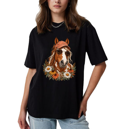 Best Horse Lover Shirt , Funny Horse UnisexT-Shirt/Hoodie/Sweatshirt HLT00 - Cute Floral Horse Western Cowgirl for Kids Girls T-Shirt