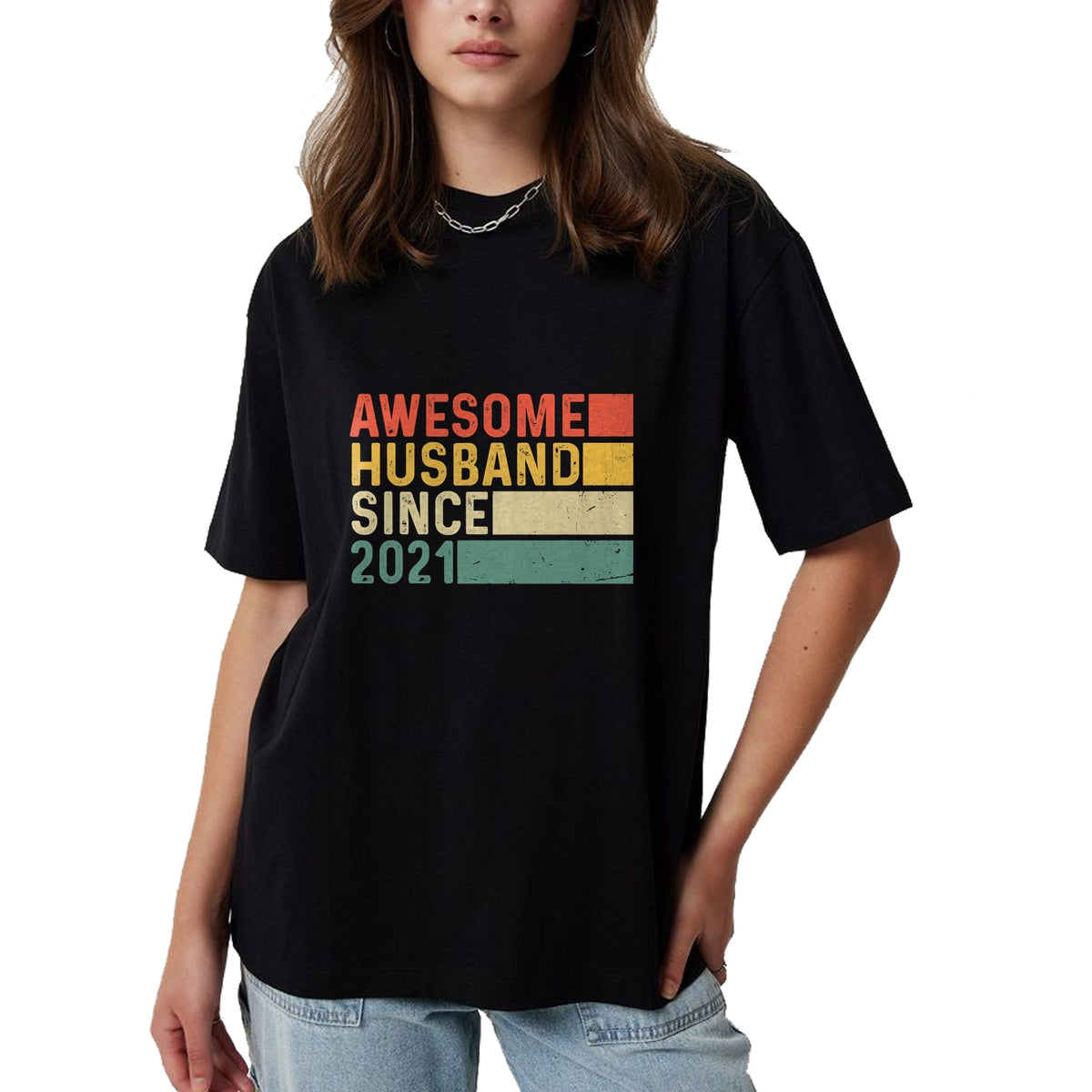 Best Wife Shirt, Wife and Husband Unisex T-Shirt/Hoodie/Sweatshirt HLT00 - 3rd Year Wedding Anniversary Epic Awesome Husband Since 2021 T-Shirt (1)