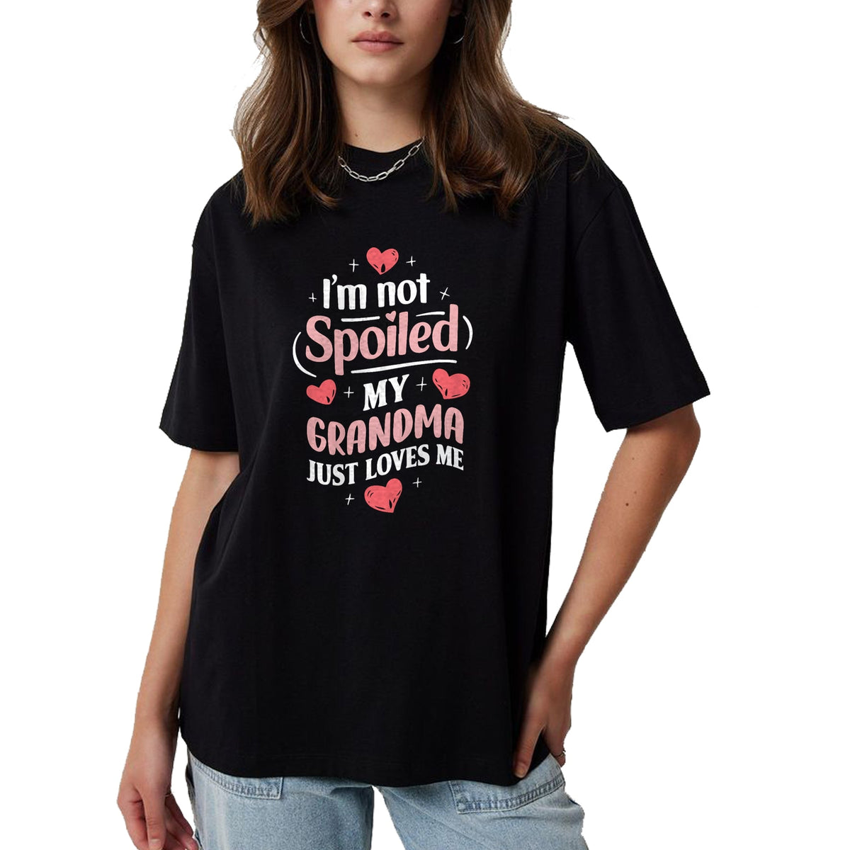 Best Wife Shirt, Wife and Husband Unisex T-Shirt/Hoodie/Sweatshirt HLT00 - I'm Not Spoiled My Grandma Just Loves Me Grandma Hearts T-Shirt