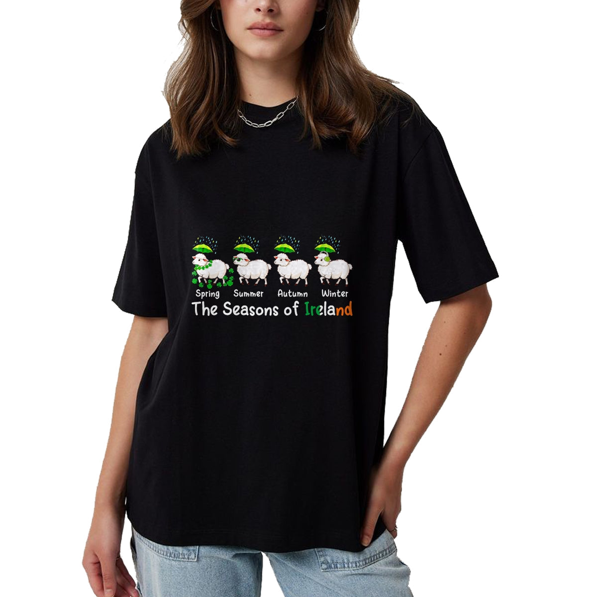 Best Farmer Life Shirt, Funny Farmer UnisexT-Shirt/Hoodie/Sweatshirt HLT00 - The Seasons Patrick's Day Ireland Four Cute Sheep Shamrocks T-Shirt