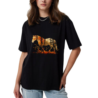 Best Horse Lover Shirt , Funny Horse UnisexT-Shirt/Hoodie/Sweatshirt HLT00 - Cute Horse Lover Autumn Leaves Pony Animal Wildlife T-Shirt