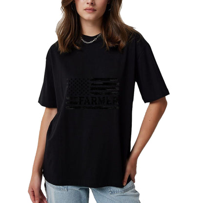 Best Farmer Life Shirt, Funny Farmer UnisexT-Shirt/Hoodie/Sweatshirt HLT00 - Farmer Black Vintage USA Flag Father's Day Farm Owner T-Shirt