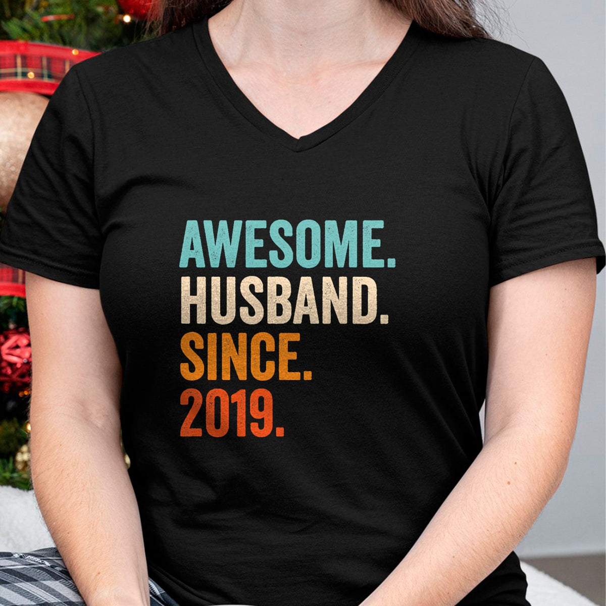 Best Wife Shirt, Wife and Husband Unisex T-Shirt/Hoodie/Sweatshirt HLT00 - Awesome Husband Since 2019 5th wedding anniversary 5 years T-Shirt