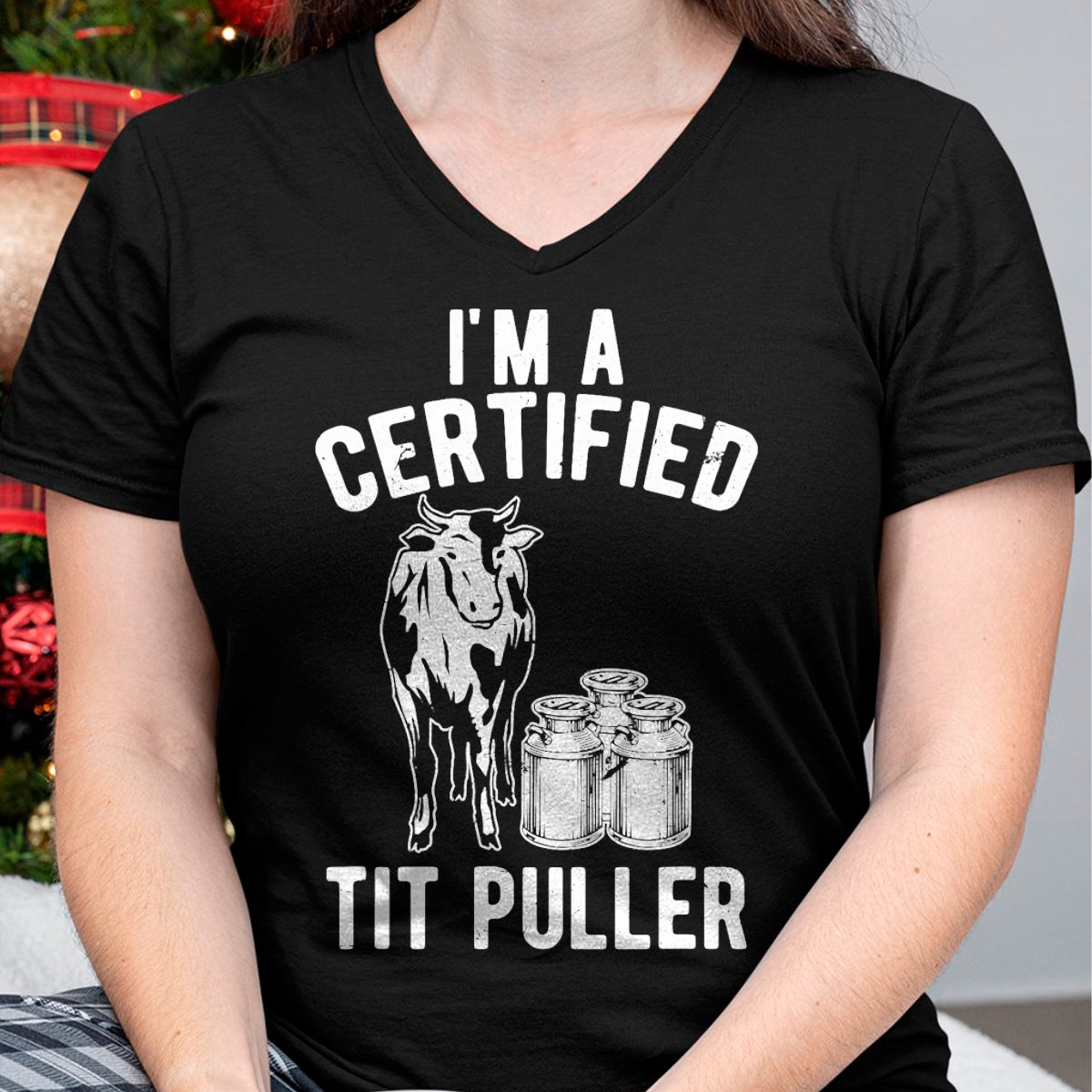 Best Farmer Life Shirt, Funny Farmer UnisexT-Shirt/Hoodie/Sweatshirt HLT00 - I'm A Certified Tit Puller Funny Dairy Cow Farmer Gift T-Shirt