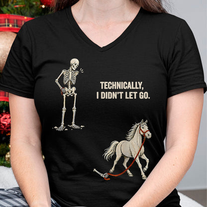 Best Horse Lover Shirt , Funny Horse UnisexT-Shirt/Hoodie/Sweatshirt HLT00 - Technically I Didn_t Let Go Skeleton Horse Riding Halloween T-Shirt