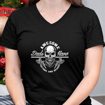 Best Wife Shirt, Wife and Husband Unisex T-Shirt/Hoodie/Sweatshirt HLT00 - Awesome Dads Have Tattoos And Beards Funny Father Dad T-Shirt