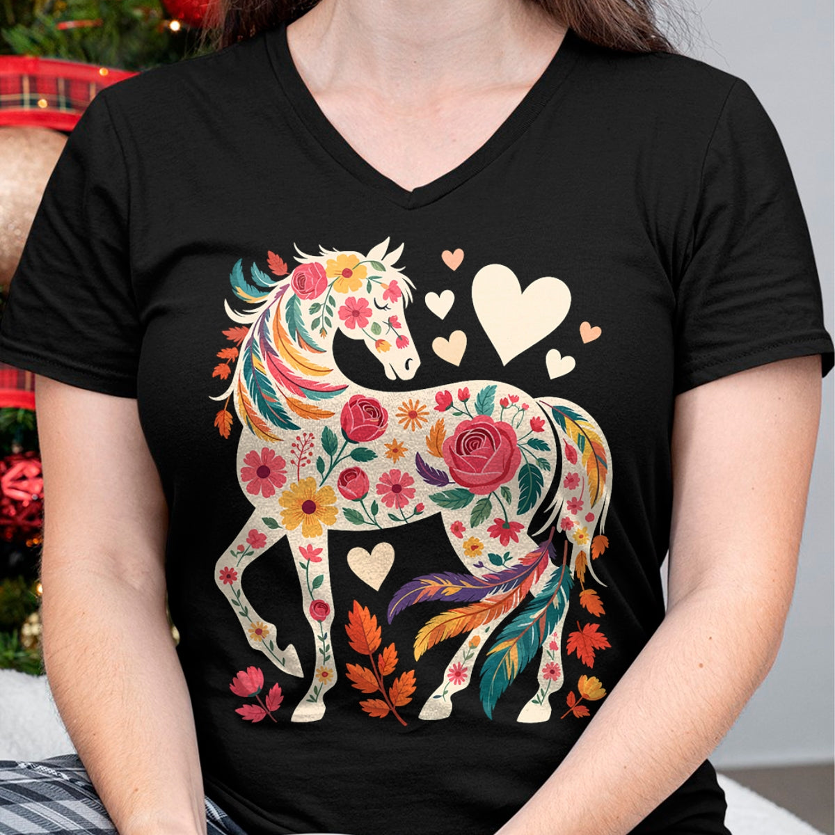 Best Horse Lover Shirt , Funny Horse UnisexT-Shirt/Hoodie/Sweatshirt HLT00 - Floral Horse Equestrian Western Cowgirl T-Shirt