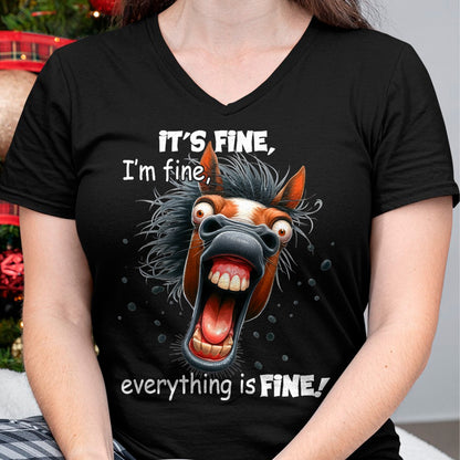 Best Horse Lover Shirt , Funny Horse UnisexT-Shirt/Hoodie/Sweatshirt HLT00 - Funny Horse It_s Fine I_m Fine Everything Is Fine T-Shirt