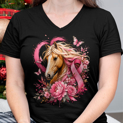 Best Horse Lover Shirt , Funny Horse UnisexT-Shirt/Hoodie/Sweatshirt HLT00 - Breast Cancer Awareness Horse Pink Ribbon Butterfly Survivor T-Shirt
