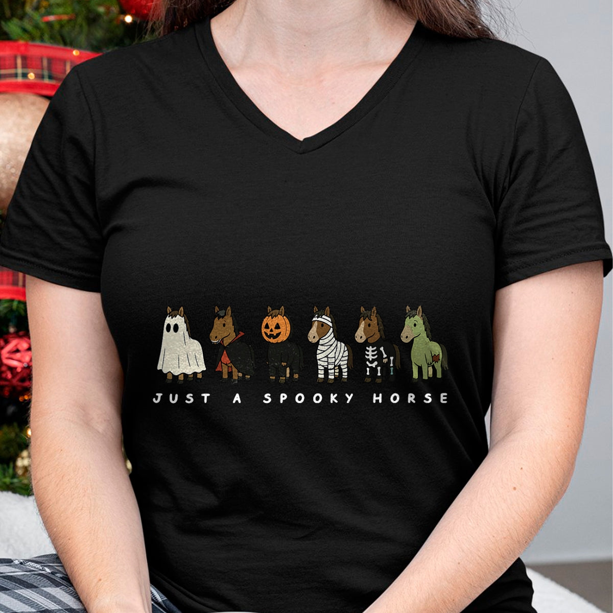 Best Horse Lover Shirt , Funny Horse UnisexT-Shirt/Hoodie/Sweatshirt HLT00 - Cute Funny Just A Spooky Horse Ghost Monsters Halloween T-Shirt